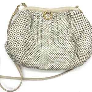 Vintage Purse Whiting and Davis White Metal Mesh Shoulder Bag